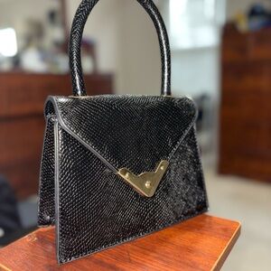 Black Mini Bag with Gold Accents